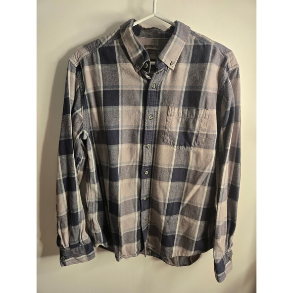 Lot of 6 Mens Plaid Flannel Button Down Shirt Eddie Bauer Tommy Hilfiger Large - Picture 6 of 7